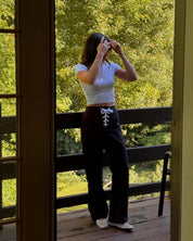 Lasso Lace Up Pant - Black Bull Denim
