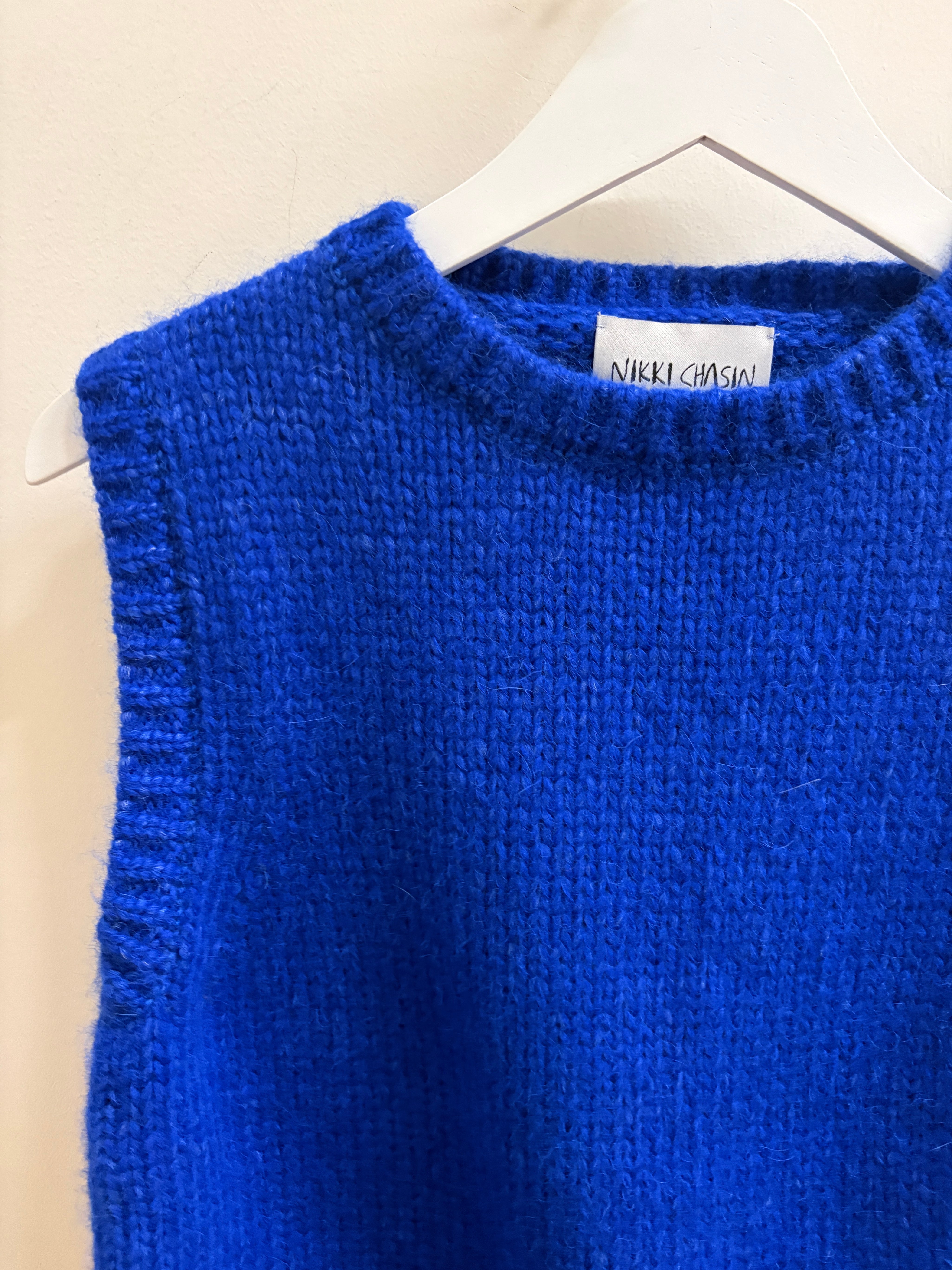 Sabine Alpaca Sweater Vest - Cobalt, view 2