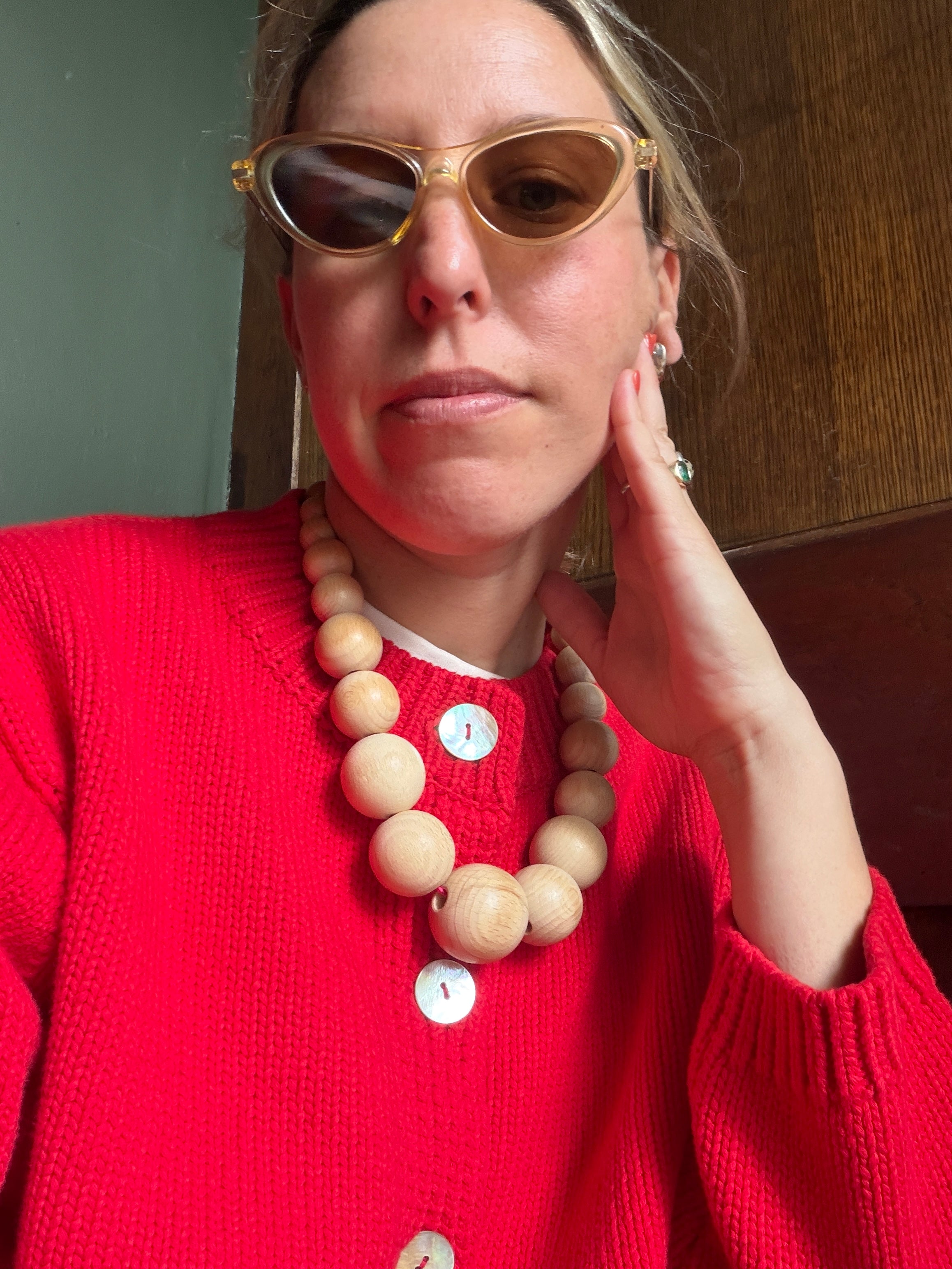Shiloh Cotton Cardigan - Lipstick