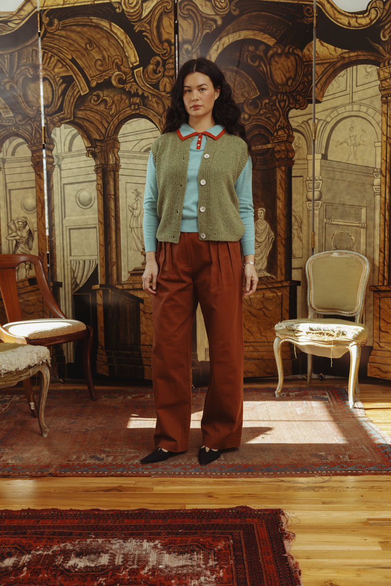 Sosa Pleated Trouser - Amber