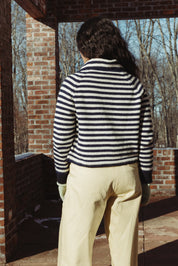 Sutton Cardigan - Ivory/Navy