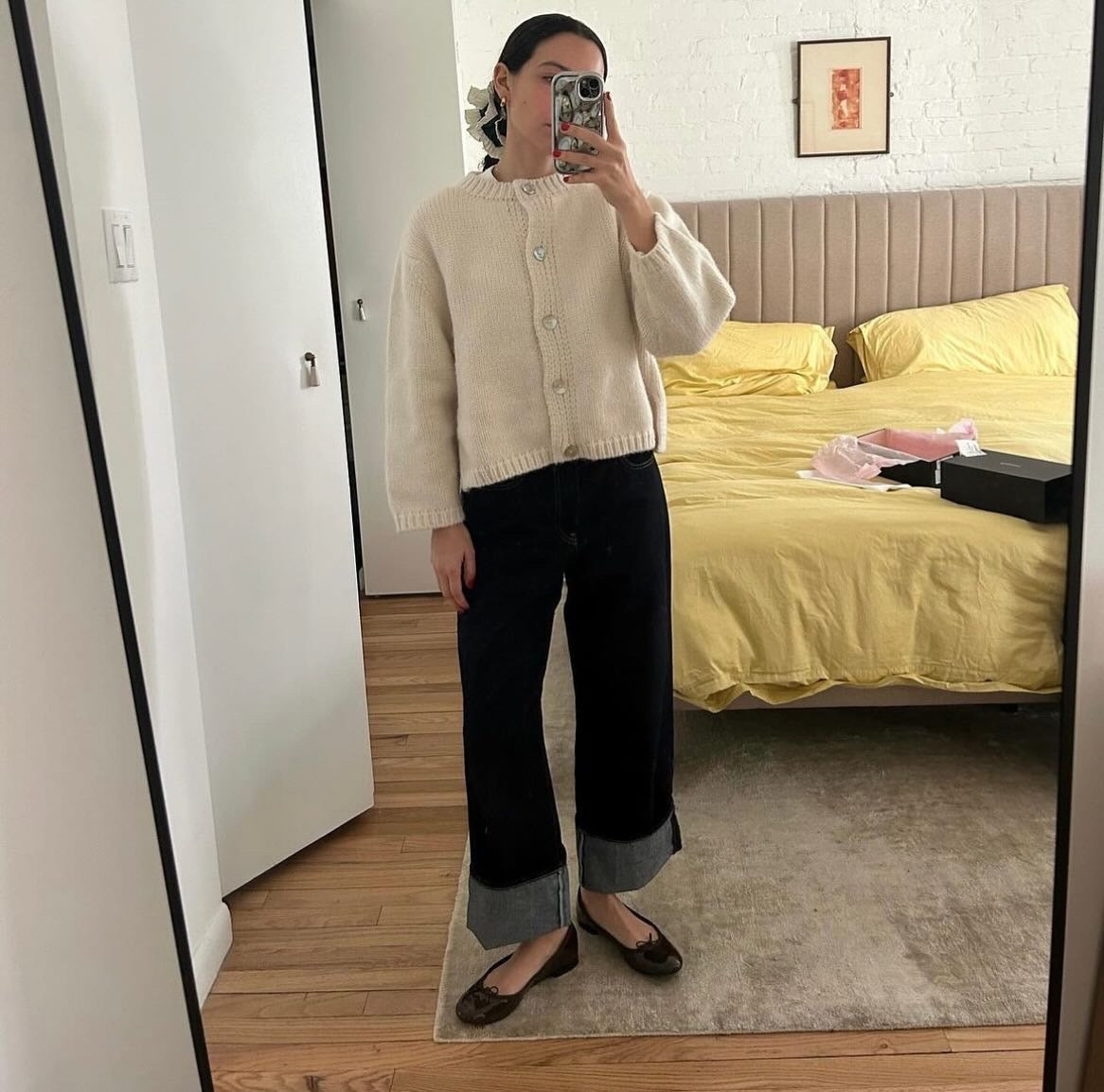 Sheba Cardigan Sweater - Ivory, view 5