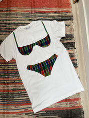Florida Woman Appliqué Dress - Rainbow Grid