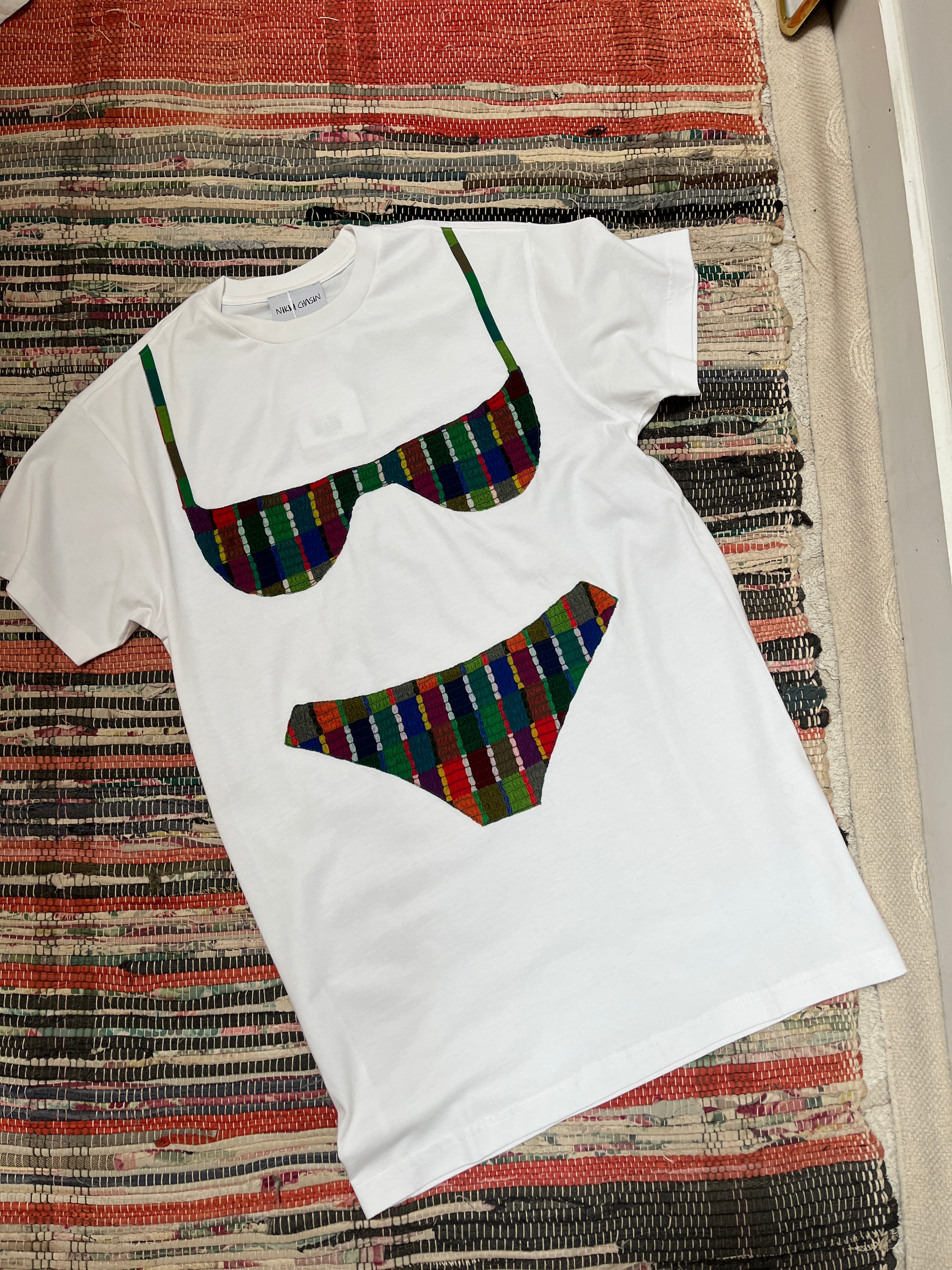 Florida Woman Appliqué Dress - Rainbow Grid