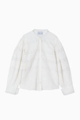 Alice Lace Stripe Top - White