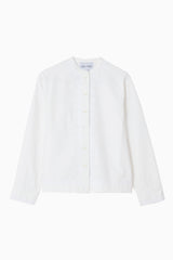 Alpha Buttondown Zig Zag Appliqué - White/White