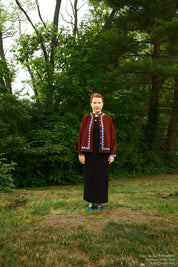 Alpha Buttondown Zig Zag Appliqué - Wine/Grotto