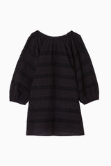 Bocce Lace Stripe Mini Dress - Black