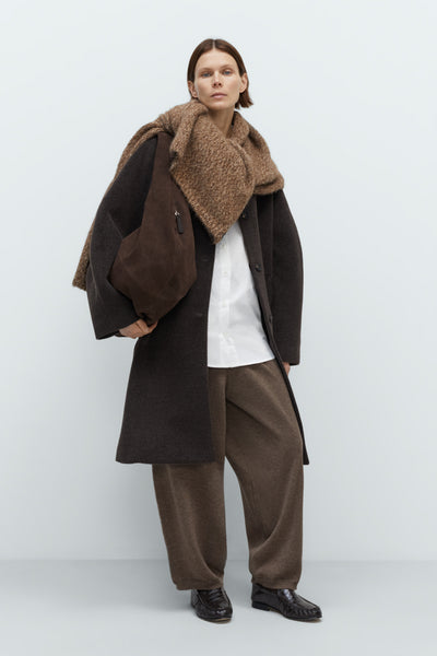 Single-Breasted Wool Coat Mocca – Nikki Chasin