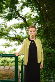 Clarence Merino Cardigan - Celery