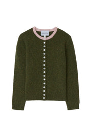Clio Cashmere Cardigan - Forest/Ballet