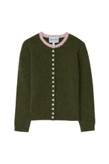 Clio Cashmere Cardigan - Forest/Ballet