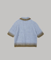Compact Knit Polo - Baby Blue & Green