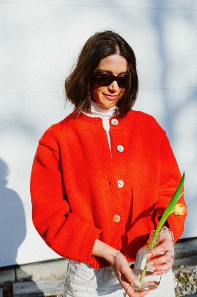 Shiloh Cotton Cardigan - Coral