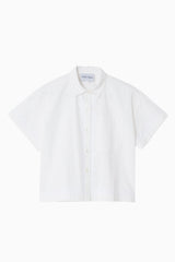 Corso Buttondown Zig Zag Appliqué - White/White