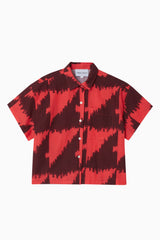Corso Buttondown Cotton/Linen - Houndstooth Red Multi