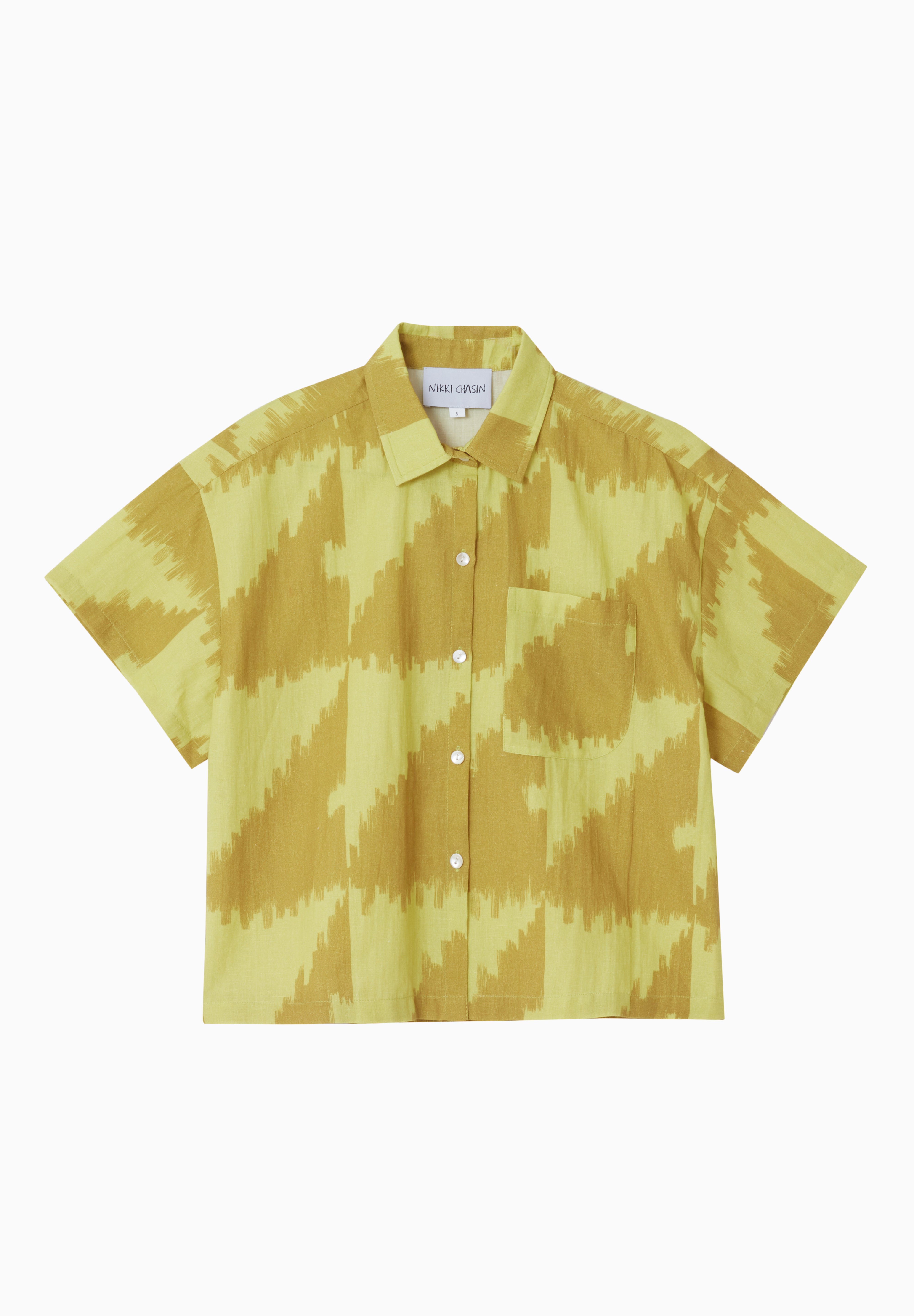 Corso Buttondown Cotton/Linen - Houndstooth Yellow Multi