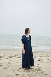 Zoom Dress Linen/Cotton - Midnight