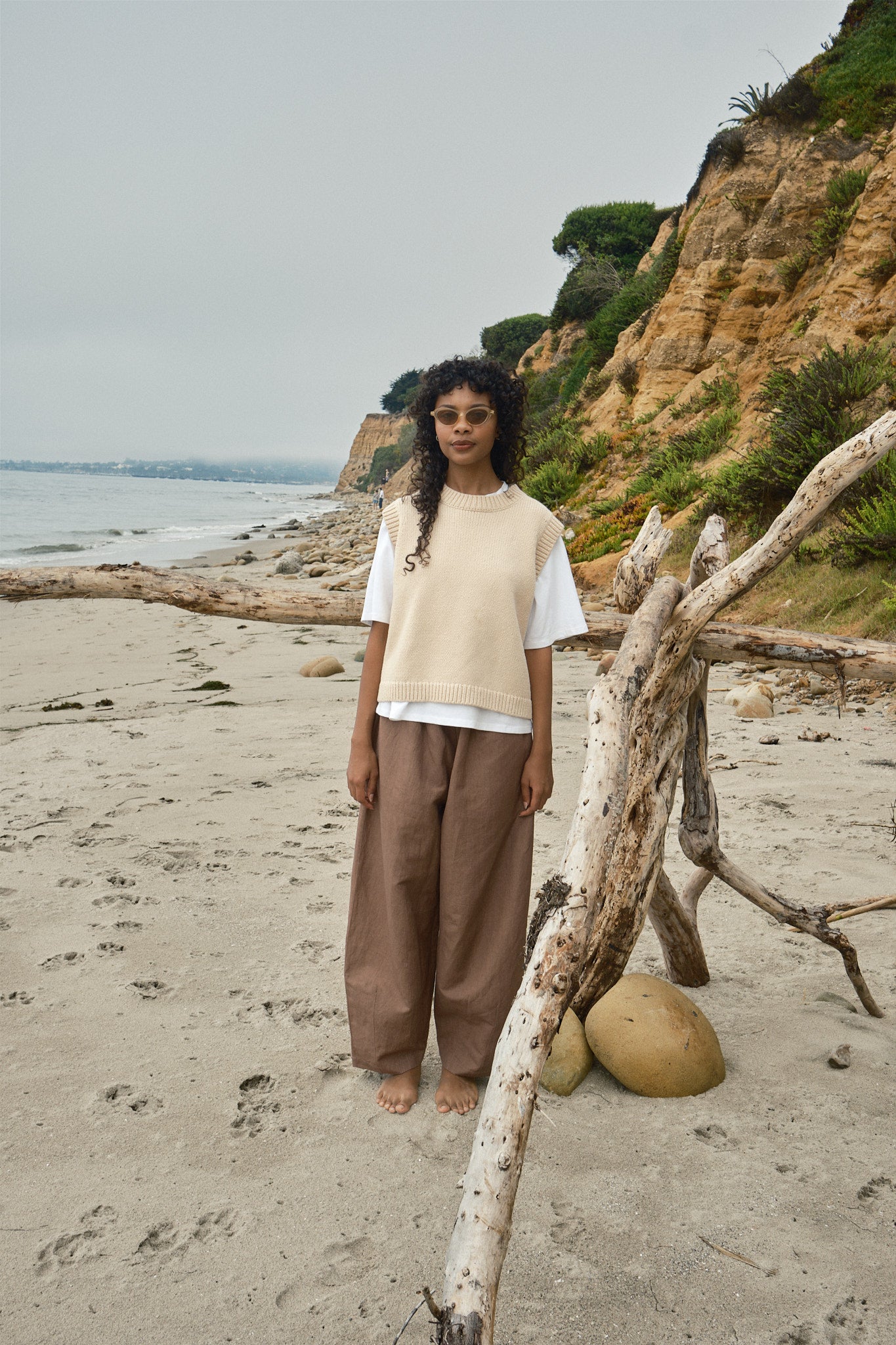 Shape Cotton Vest - Oatmeal