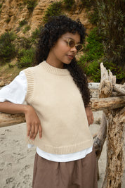 Shape Cotton Vest - Oatmeal