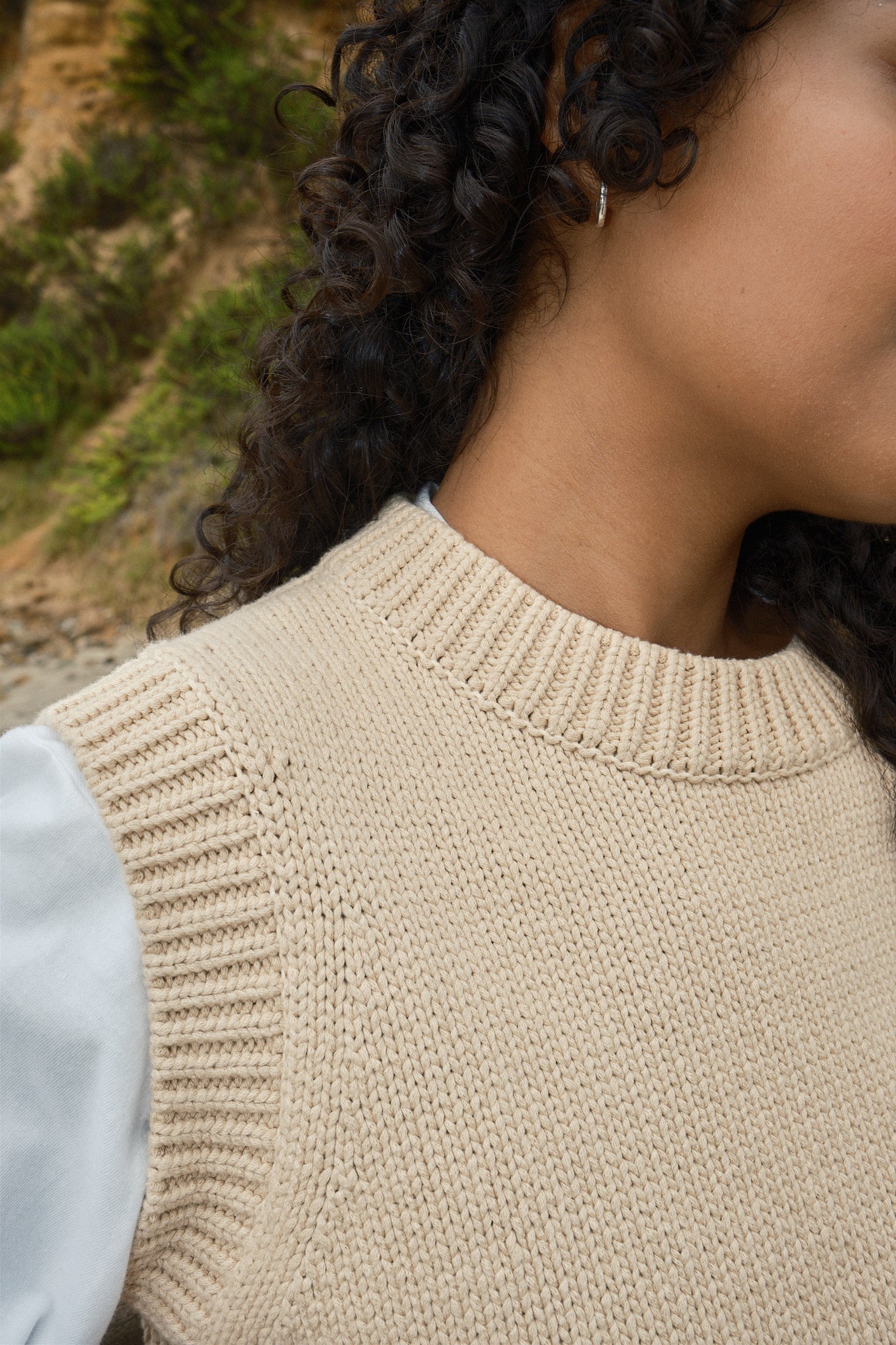 Shape Cotton Vest - Oatmeal