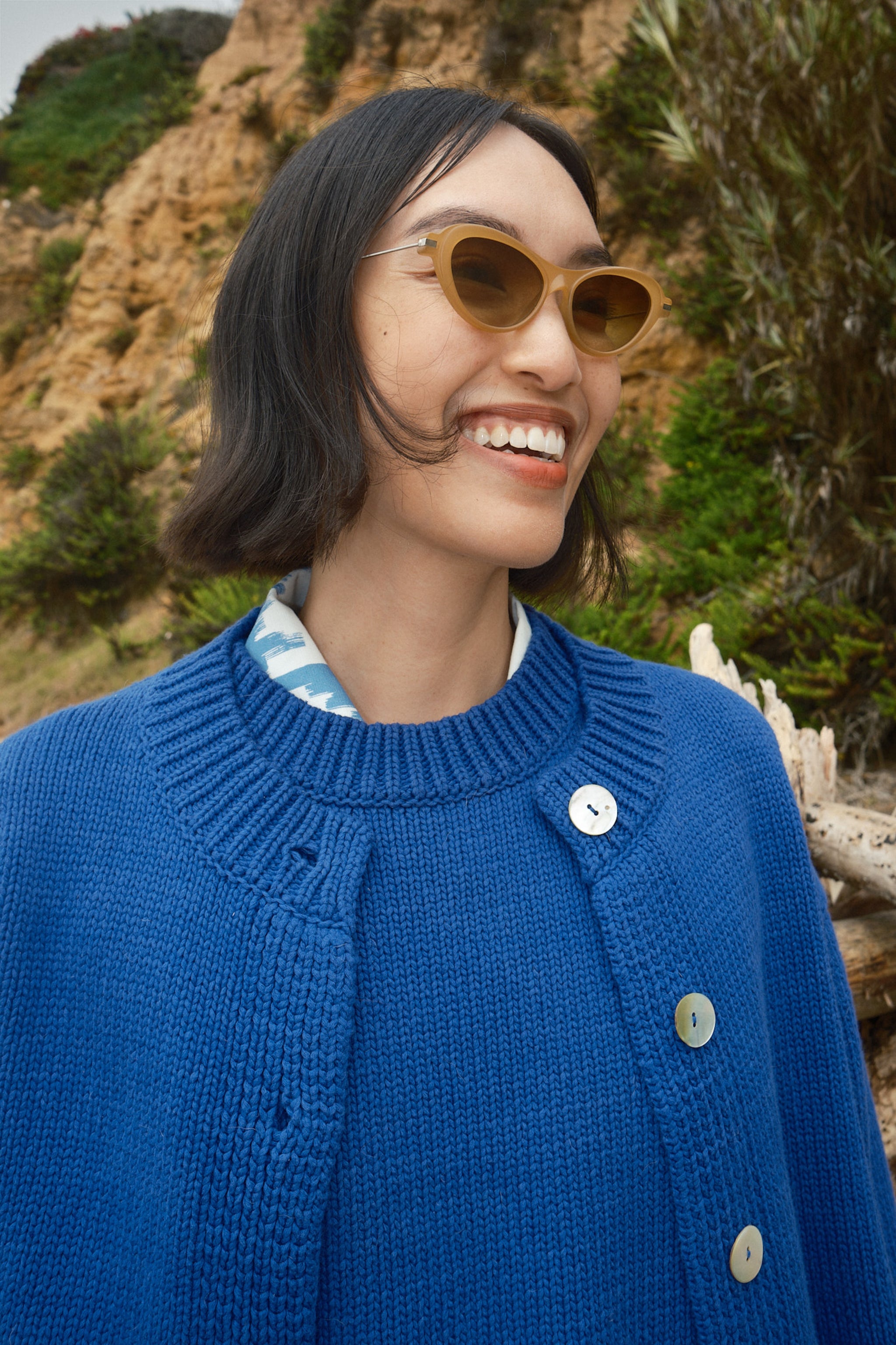 Shiloh Cotton Cardigan - Lapis – Nikki Chasin