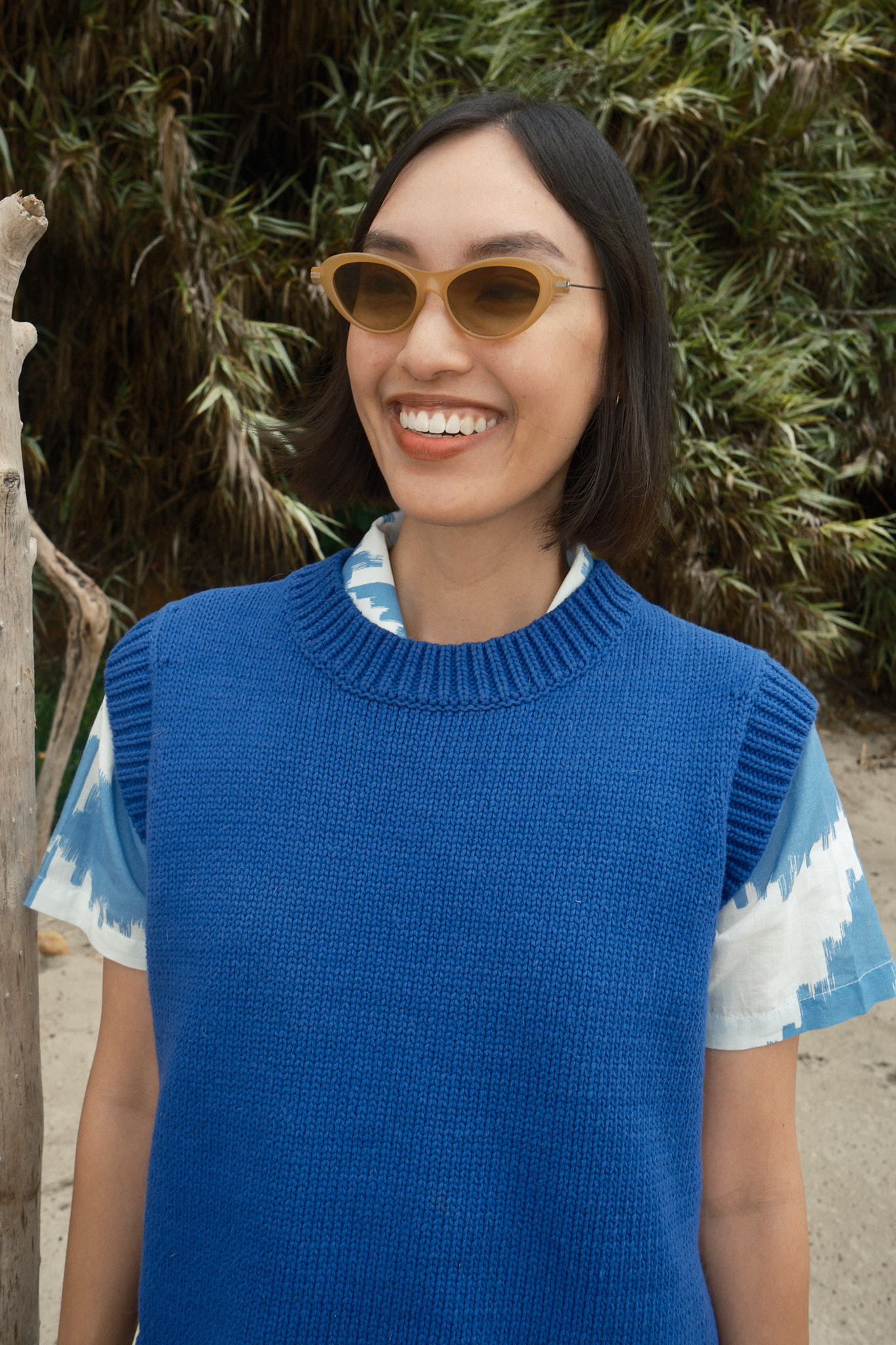 Shape Cotton Vest - Lapis