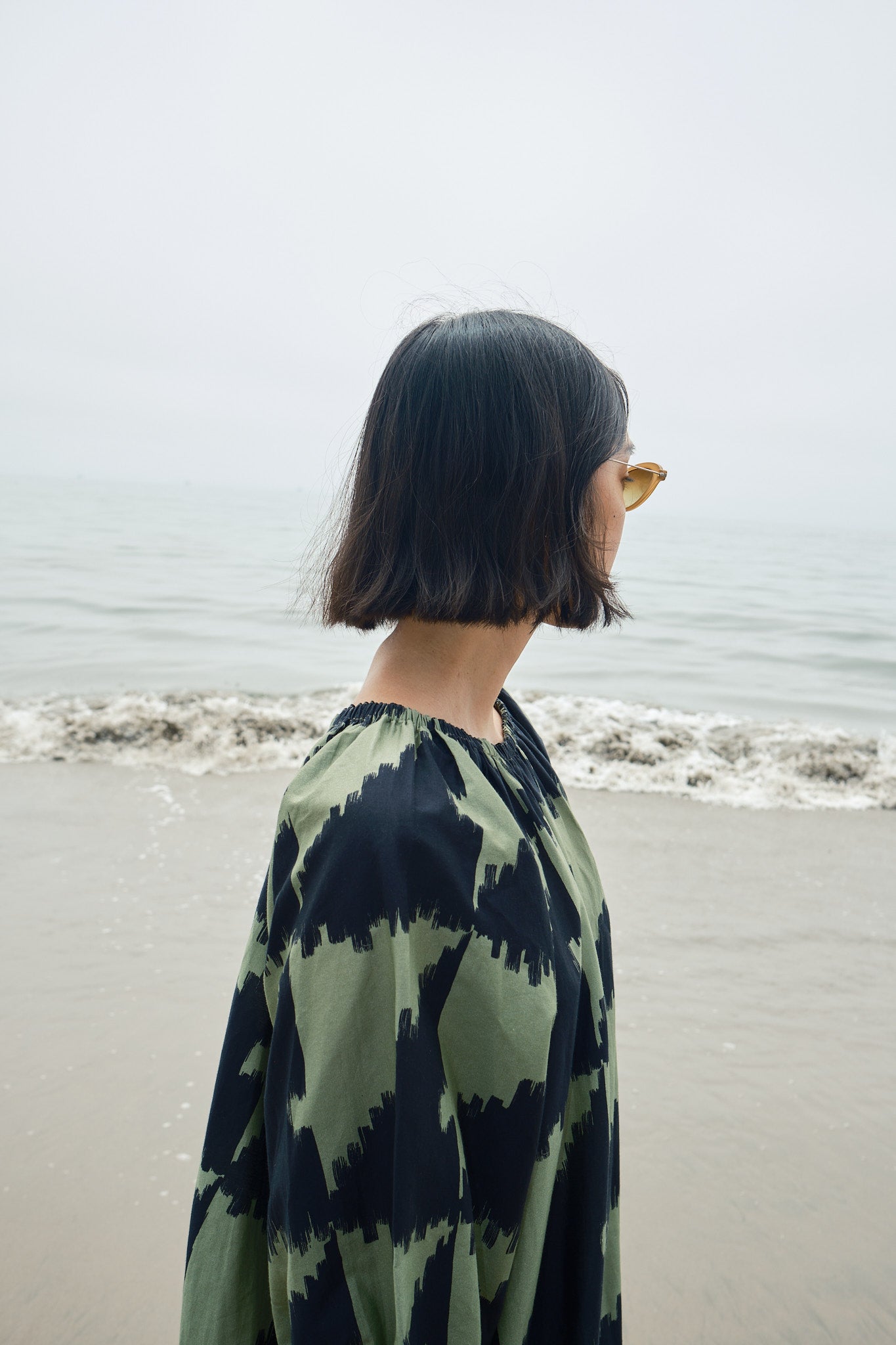Ballad Dress - Houndstooth Green