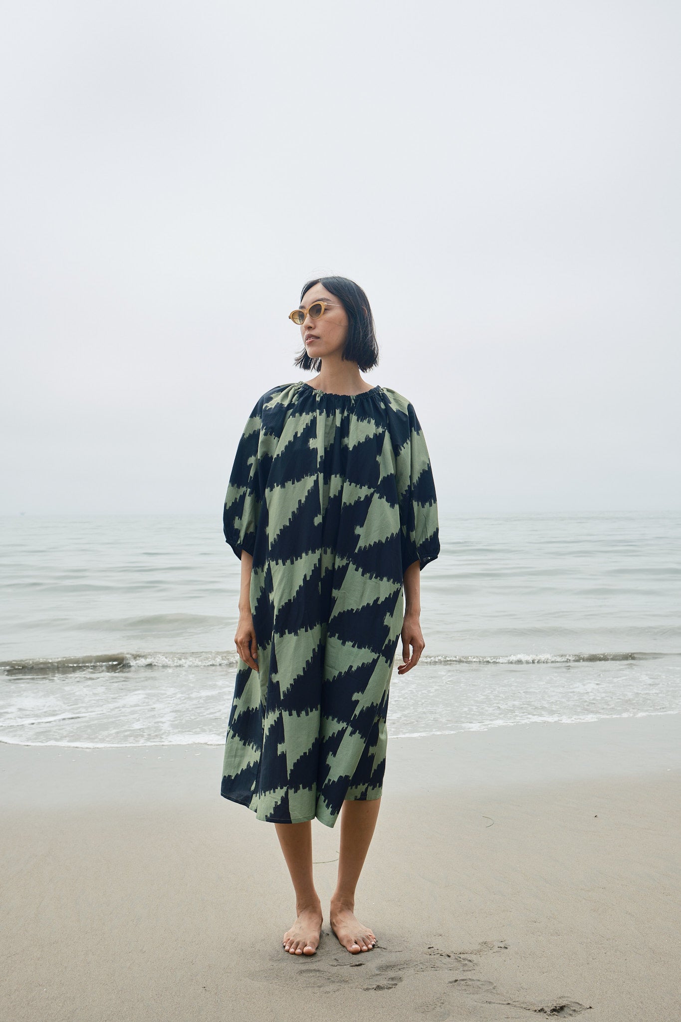Ballad Dress - Houndstooth Green