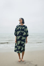 Ballad Dress - Houndstooth Green