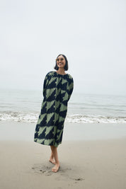 Ballad Dress - Houndstooth Green