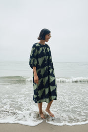 Ballad Dress - Houndstooth Green
