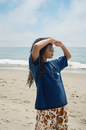 Sawyer Zig Zag Sweater Tee - Navy/Black