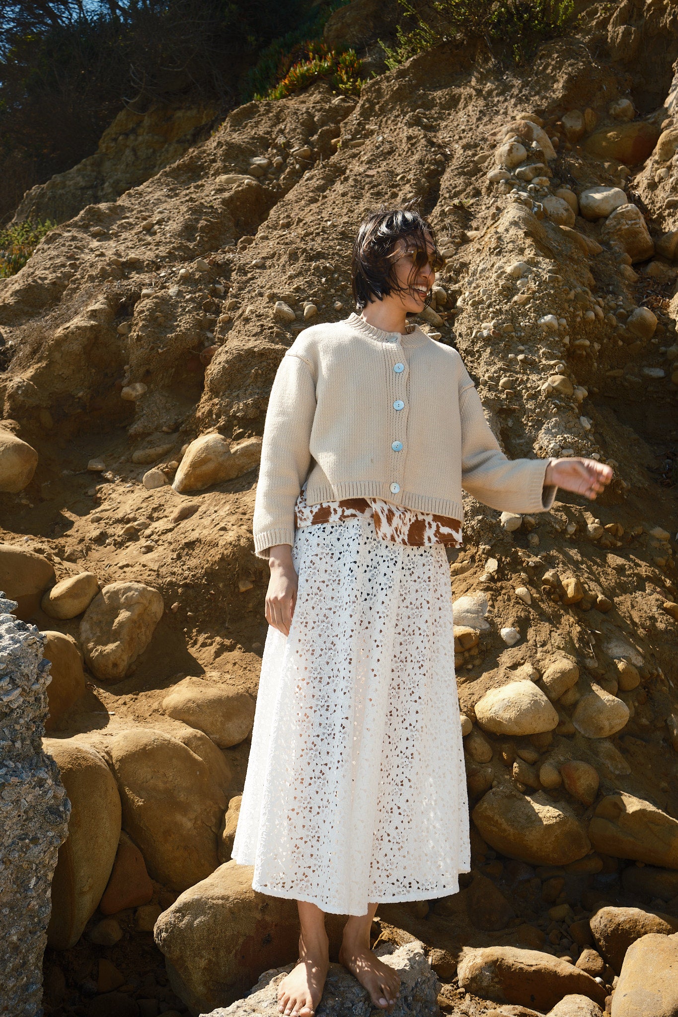 Mari Lace Skirt - White
