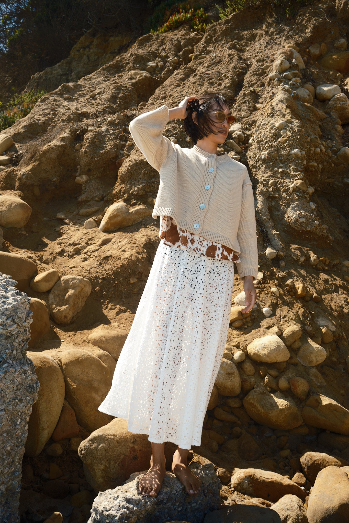 Mari Lace Skirt - White