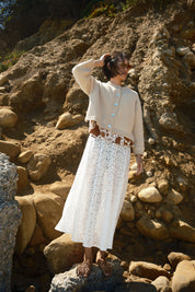 Mari Lace Skirt - White