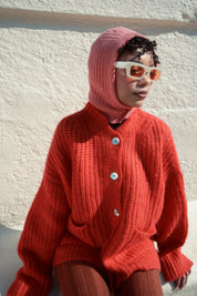 Sybil Ribbed Cardigan - Habanero
