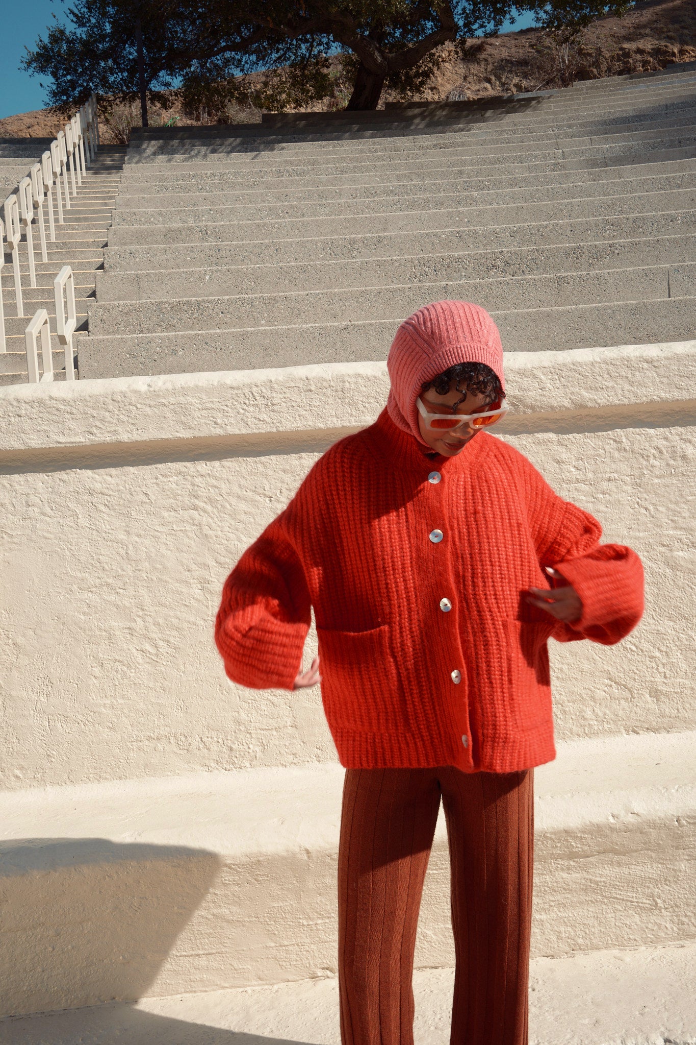Sybil Ribbed Cardigan - Habanero, view 5
