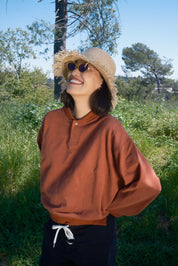 Noah Henley Sweatshirt - Terracotta