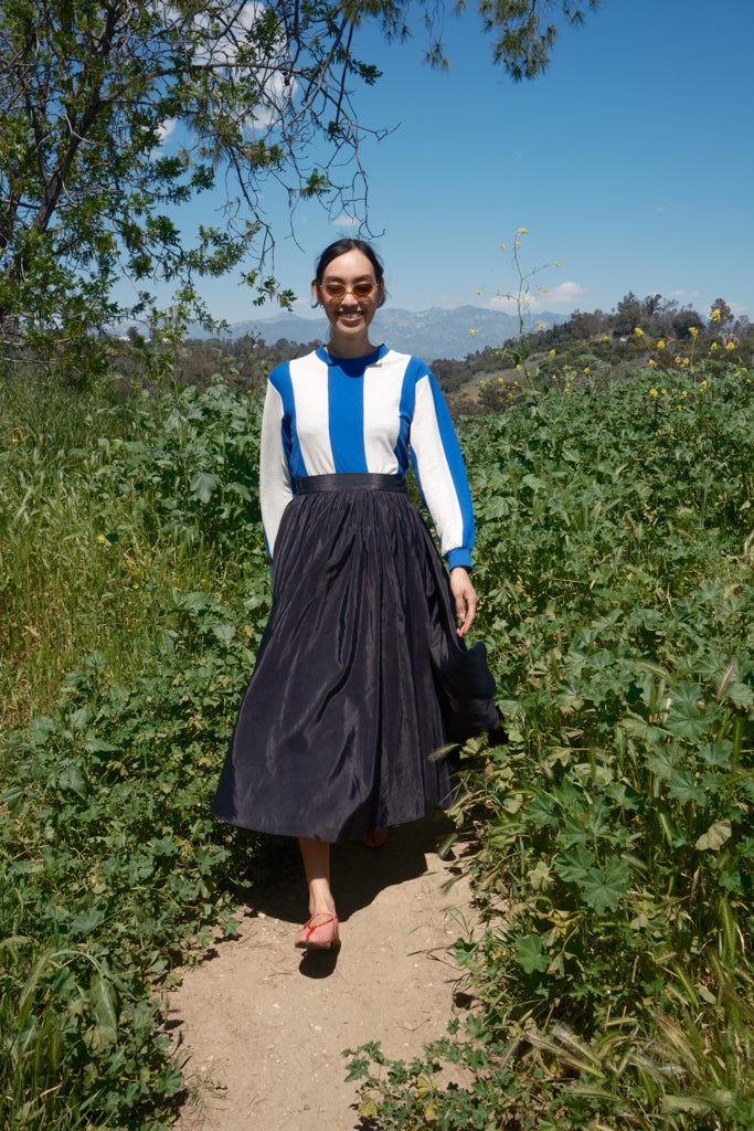 Puff Skirt, Black Moire