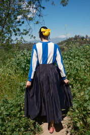 Puff Skirt, Black Moire