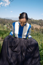Puff Skirt, Black Moire