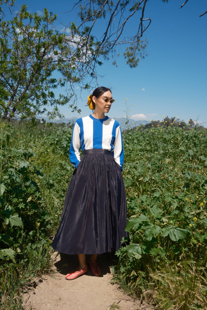Puff Skirt, Black Moire