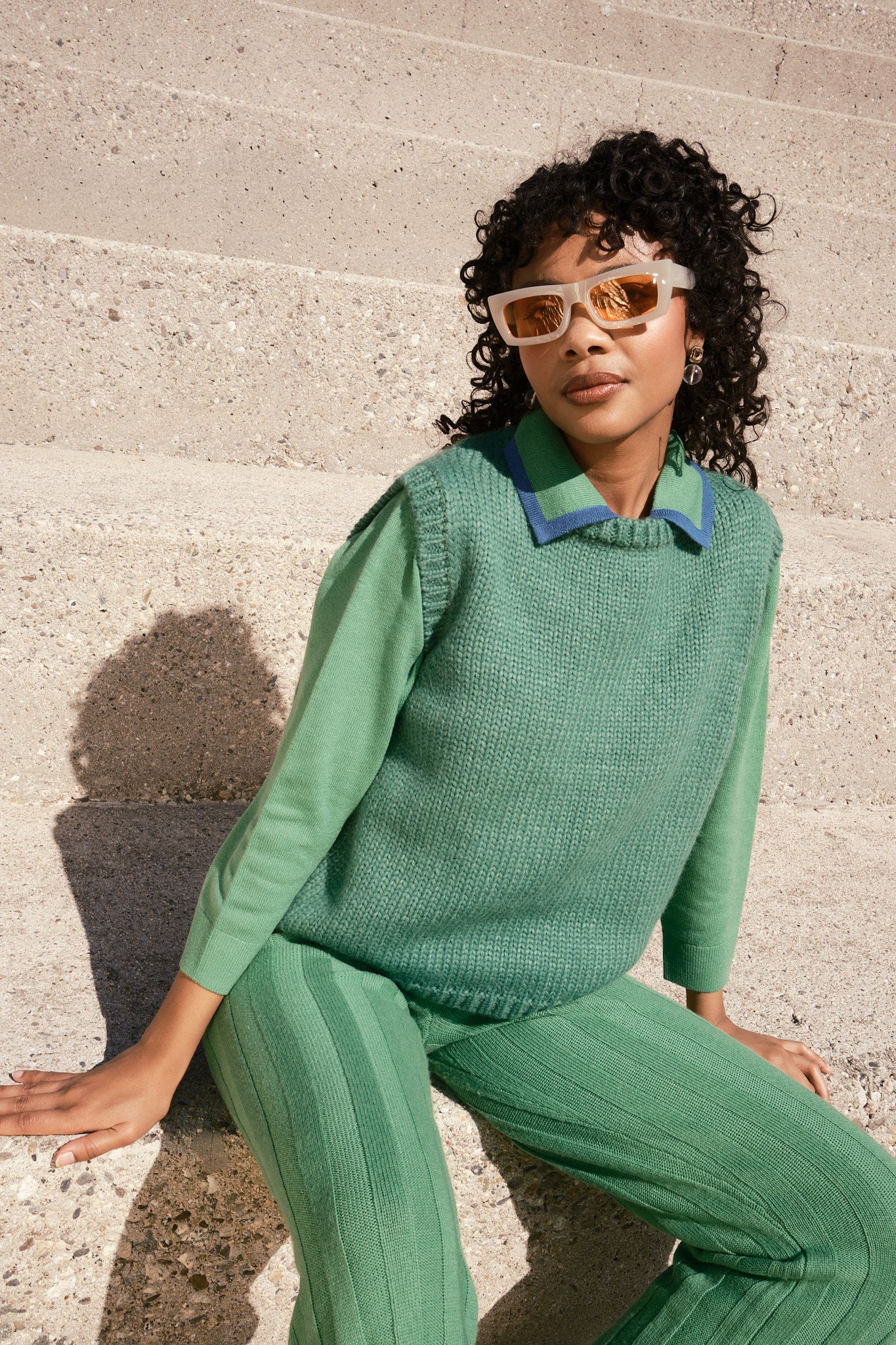 Sabine Alpaca Sweater Vest- Clover