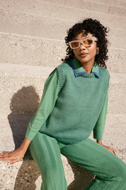 Sabine Alpaca Sweater Vest- Clover