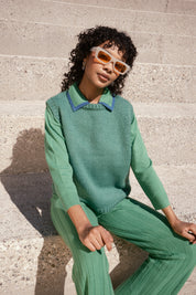 Sabine Alpaca Sweater Vest- Clover