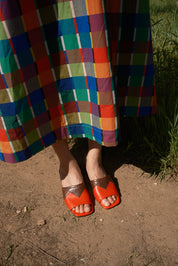 Piranha Slides - Brown/Tomato
