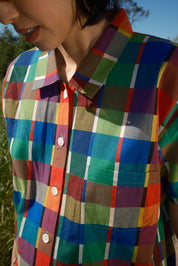 Dylan Shirt - Rainbow Grid Cotton