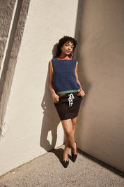 Lasso Lace Up Skirt- Black