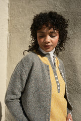 Clio Marl Cashmere Cardigan - Mustard/Dove